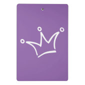 Funny Crown weiß + Ihr Backgr. & Text Mini Klemmbrett (Rückseite)