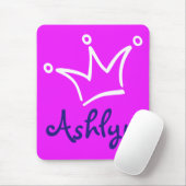 Funny Crown weiß + Ihr Backgr. & Text Mousepad (Mit Mouse)