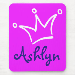 Funny Crown weiß + Ihr Backgr. & Text Mousepad