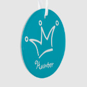 Funny Crown weiß + Ihr Backgr. & Text Ornament (Vorderseite)