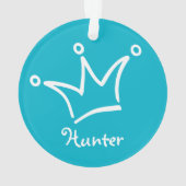 Funny Crown weiß + Ihr Backgr. & Text Ornament (Rückseite)