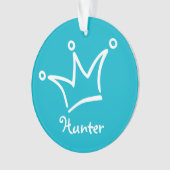 Funny Crown weiß + Ihr Backgr. & Text Ornament (Vorderseite)