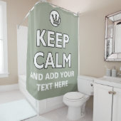 Funny Crown white & BEHALTEN CALM + text Duschvorhang (Beispiel)