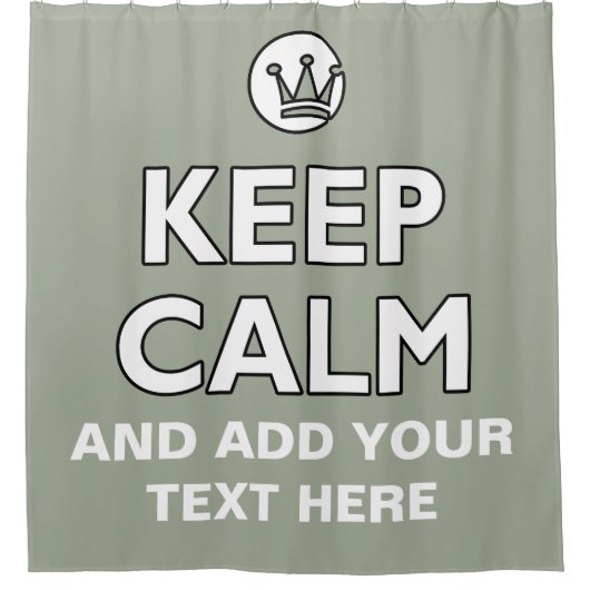 Funny Crown white & BEHALTEN CALM + text Duschvorhang (Vorderseite)
