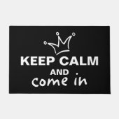 Funny Crown white & BEHALTEN CALM + text Fußmatte (Vorderseite)