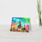 Funny Crows and Blume Oh Crap Grußkarte Karte (Vorderseite)