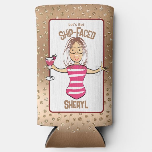 Funny Cruise Beach Girly Urlaub für ihr Getränk Selters Dosenkühler (Vorderseite)