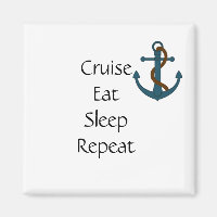 Funny Cruise Door Magnet Stateroom essen Wiederhol