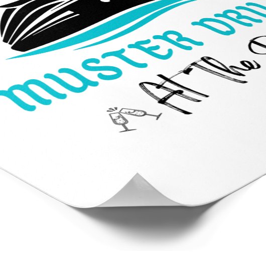 Funny Cruise Muster Drill Drinking Design  Poster (Ecke)