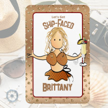 Funny Cruise Schiff Tür für ihr blonde Party Girl