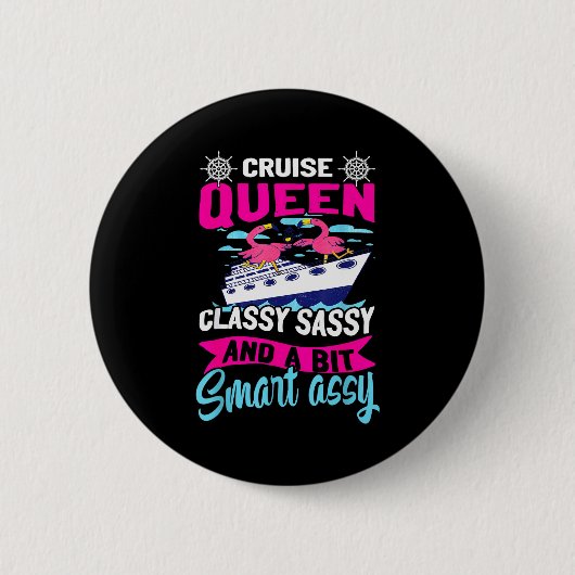 Funny Cruising Cruise Queen Cly Sy Smart Y  Button (Vorderseite)
