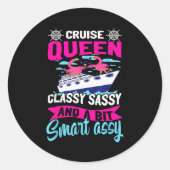 Funny Cruising Cruise Queen Cly Sy Smart Y Runder Aufkleber (Vorderseite)