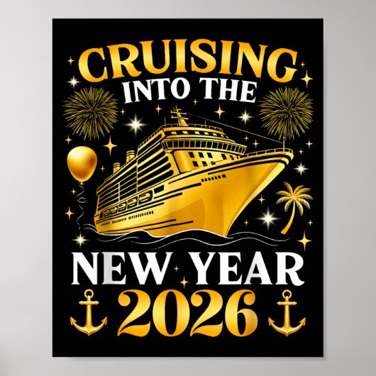 Funny Cruising Into 2026 New Year Matching Family  Poster (Vorne)