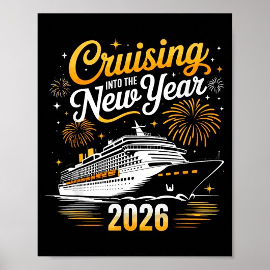 Funny Cruising Into 2026 New Year Matching Family Poster (Vorne)