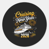 Funny Cruising Into 2026 New Year Matching Family  Runder Aufkleber (Vorderseite)