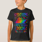 Funny Cruising Into 2026 New Year Ship Vacation Fa T-Shirt (Vorderseite)