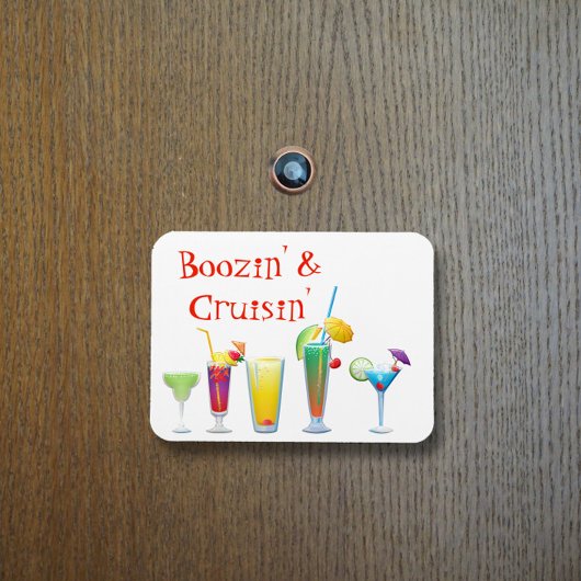 Funny Cruse Door Stateroom Magnet Drinks Cocktails