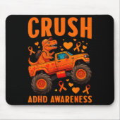 Funny Crush Adhd Awareness T-rex Monster Truck Kid Mousepad (Vorne)