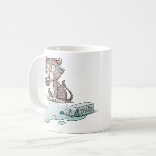 Funny Cry Cat benutzerdefinierte Tasse (Vorderseite Links)