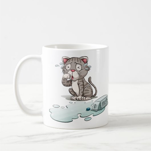 Funny Cry Cat benutzerdefinierte Tasse (Links)