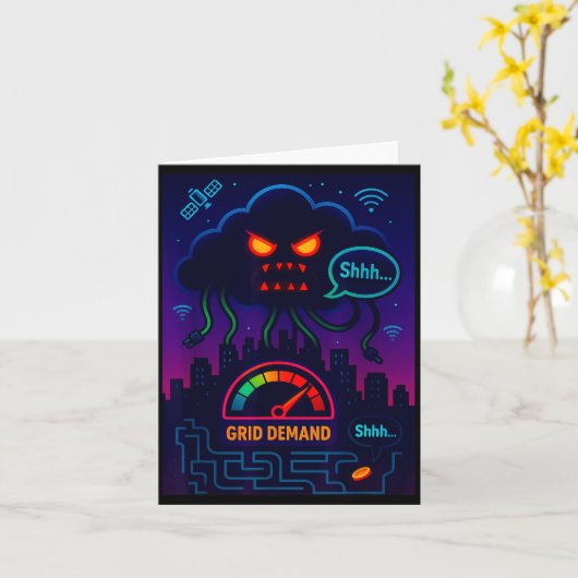 Funny Crypto Energy Environmental Satire Gift  Karte (Gelbe Blume)