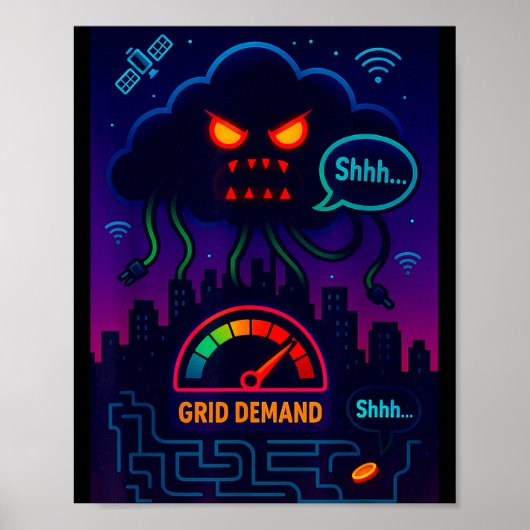Funny Crypto Energy Environmental Satire Gift Poster (Vorne)