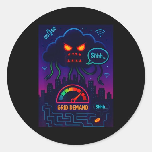 Funny Crypto Energy Environmental Satire Gift Runder Aufkleber (Vorderseite)