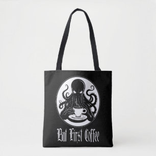 Funny Cthulhu - Aber der erste Kaffee Tasche