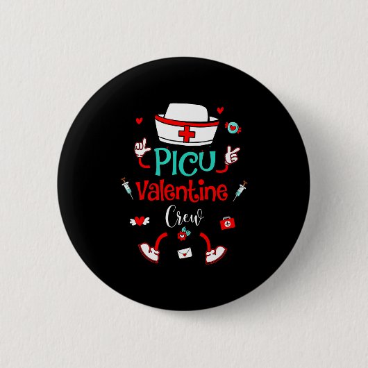 Funny Cu Valentines Day Nurse Crew Family Group Button (Vorderseite)