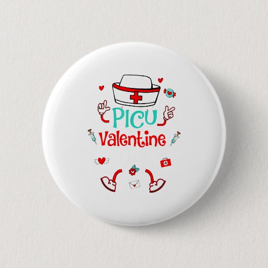 Funny Cu Valentines Day Nurse Crew Family Group Button (Vorderseite)