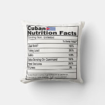 Funny Cuban Nutrition Fact Pillow, Wohngestaltung