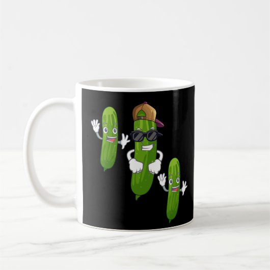 Funny Cucumber Pickle Dancing Food Kaffeetasse (Links)