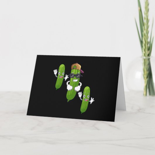 Funny Cucumber Pickle Dancing Food Karte (Vorderseite)