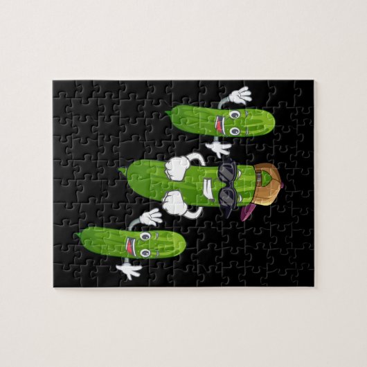 Funny Cucumber Pickle Dancing Food Puzzle (Horizontal)