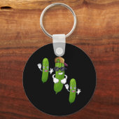 Funny Cucumber Pickle Dancing Food Schlüsselanhänger (Vorderseite)