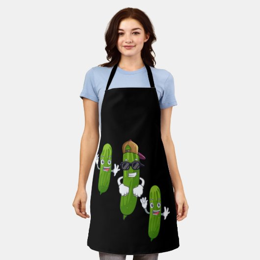 Funny Cucumber Pickle Dancing Food Schürze (Getragen)