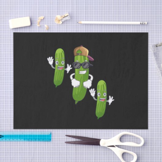 Funny Cucumber Pickle Dancing Food Seidenpapier (Handwerk)