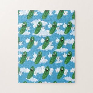 Funny Cucumber Pickles Fantasy Spaß Emojis Puzzle