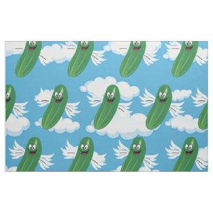 Funny Cucumber Pickles Fantasy Spaß Emojis Stoff