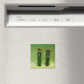 Funny Cucumbers Square Magnet (In Situ (Geschirrspüler))
