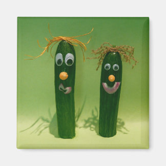 Funny Cucumbers Square Magnet