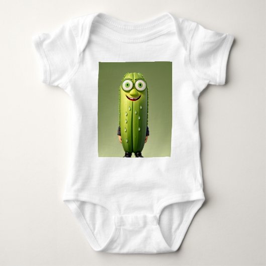 Funny cucumper Charakter Baby Strampler (Vorderseite)