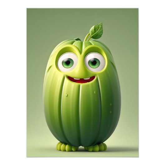 Funny cucumper Charakter Fotodruck (Vorne)