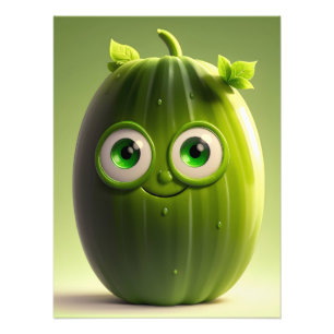 Funny cucumper Charakter Fotodruck