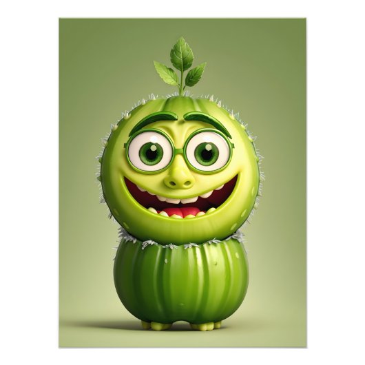Funny cucumper Charakter Fotodruck (Vorne)