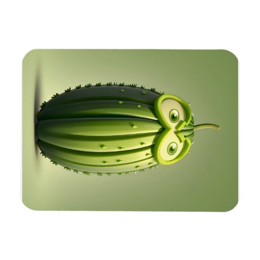 Funny cucumper Charakter Magnet (Horizontal)
