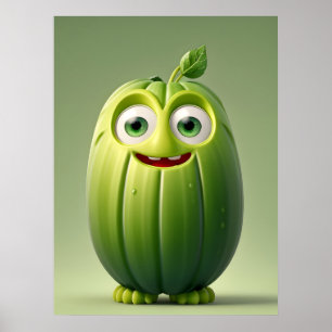 Funny cucumper Charakter Poster