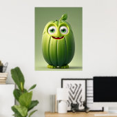 Funny cucumper Charakter Poster (Heimbüro)