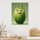 Funny cucumper Charakter Poster (Küche)