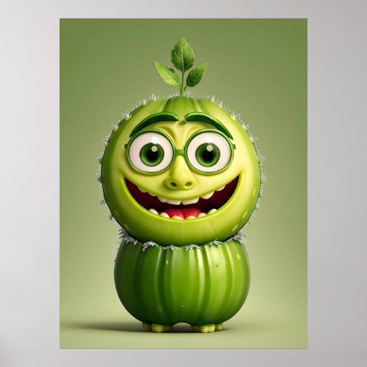 Funny cucumper Charakter Poster (Vorne)